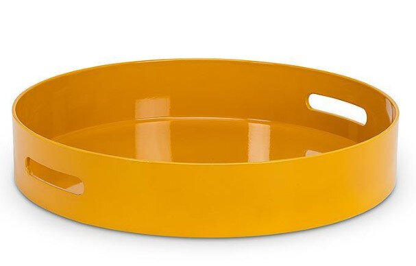 Glossy Round Tray Ochre Yellow Product Image